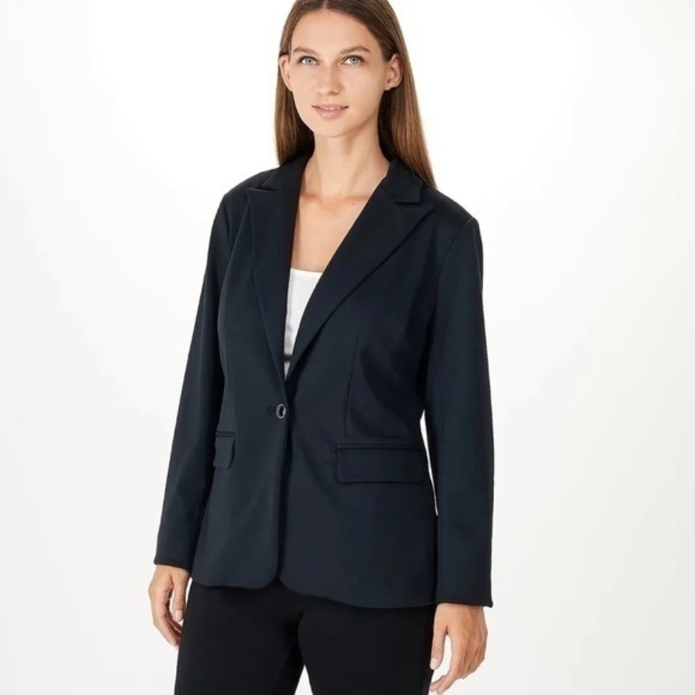 NWOT J by Jason Wu Black Knit Ponte Blazer Size XL Preppy Office